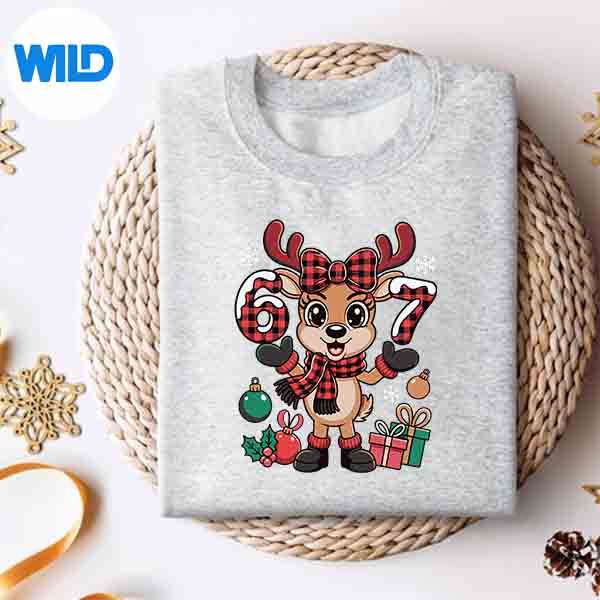 Alternative view of 67 Christmas Meme Reindeer Six Seven 67 Digital Design