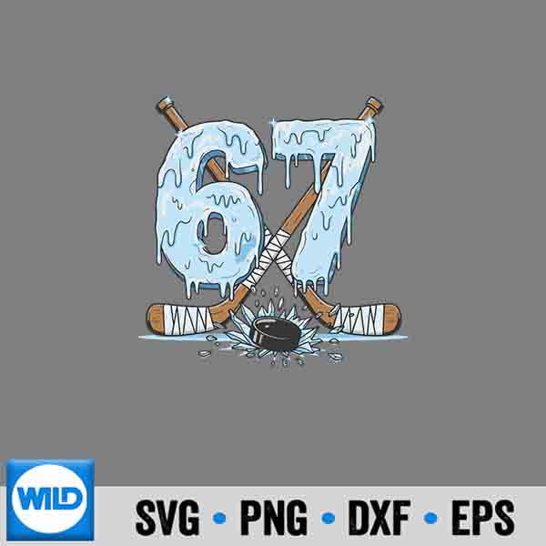 67 Hockey Drip Number Meme Style SVG PNG Digital Design