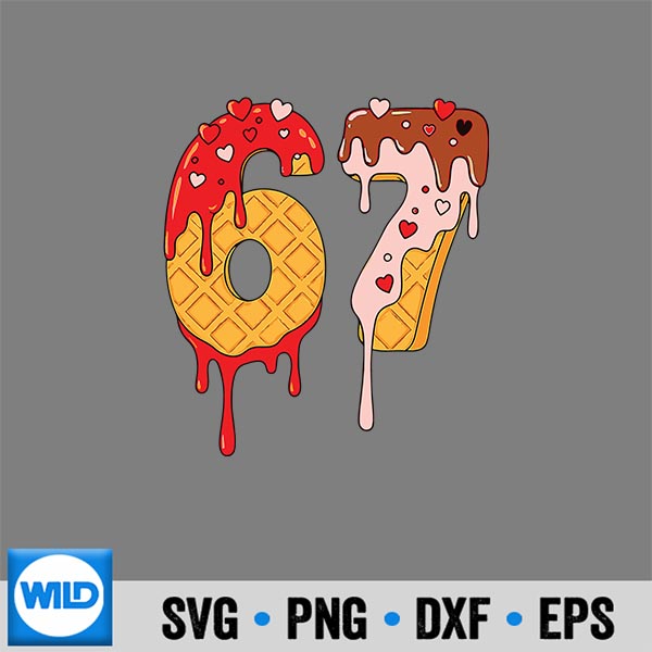 67 Ice Cream Drip Meme Six Seven Valentine Days Digital Design 6