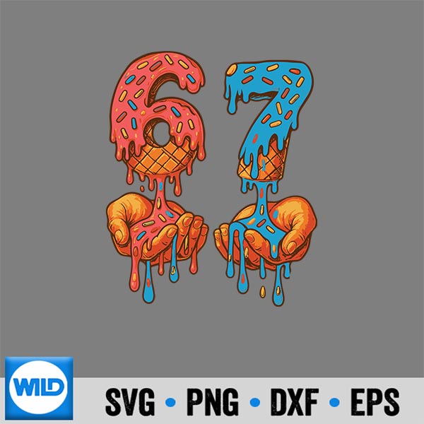 6 7 Meme Ice Cream Drip Gen Alpha Slang Trending Silhouette SVG PNG Cut File 6 67MemeIceCreamDripGenAlphaSlangTrending