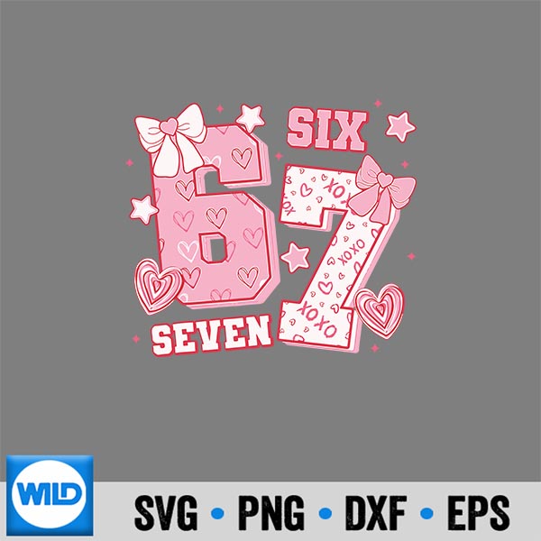 67 Meme Six Seven 6 7 Valentine Days SVG PNG Cut File 7