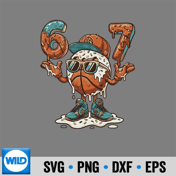 6 7 Six Seven 67 Baseketball SVG PNG Cut File 6