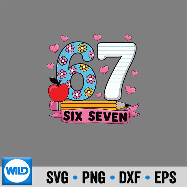 6 7 Six Seven Meme Silhouette SVG PNG Cut File 7