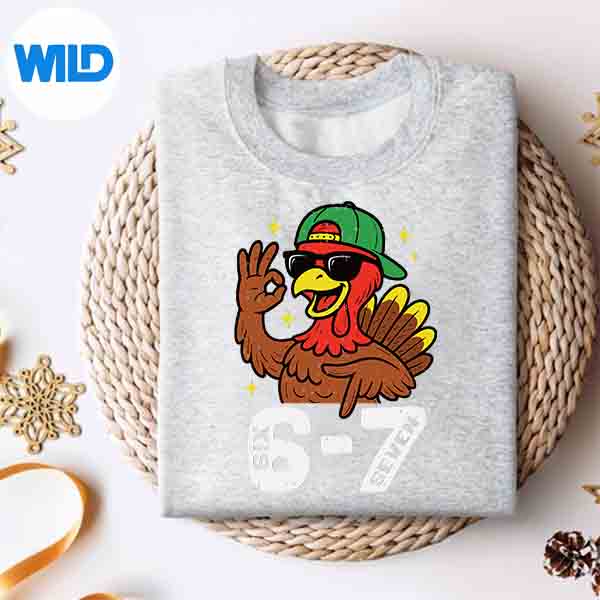 Alternative view of 6 7 Six Seven Turkey Gen Z Alpha Meme Slang SVG PNG Digital Download