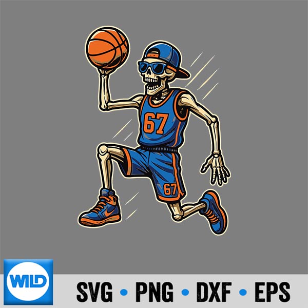 67 Skeleton Six Seven Meme Basketball 6 Halloween 7 Costume Silhouette SVG PNG 7
