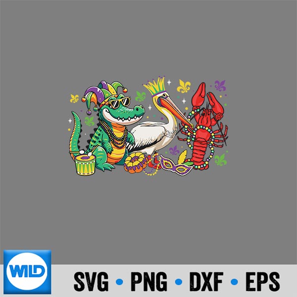 AbcAlligatorBrownPelicanCrawfishLouisianaMardiGras