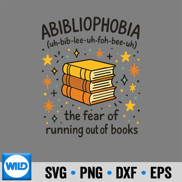 Abibliophobia Book Lovers Vintage SVG PNG Cut File 6 AbibliophobiaBookLoversVintage