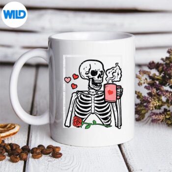 Anti Valentines Day Skeleton Coffee Vector Design 5 AntiValentinesDaySkeletonCoffeemug
