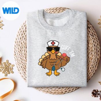 AutumnCuffEmTurkeyNurseRnThanksgivingsweater