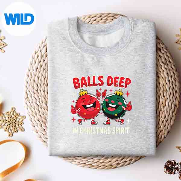 Alternative view of Balls Deep In Christmas Spirit Ornament PNG SVG for Cricut