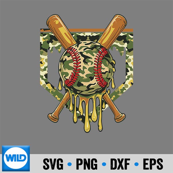 BaseballDripForIceCreamDrippingBaseballCamo