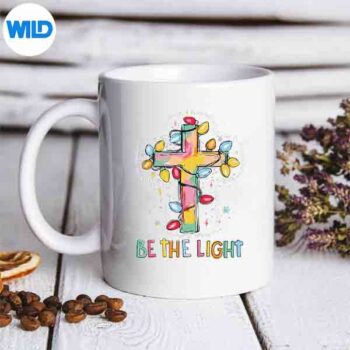 Be The Light Christian Cross Jesus Christmas Lights Holiday Silhouette SVG PNG Cut File 5 BeTheLightChristianCrossJesusChristmasLightsHolidaymug