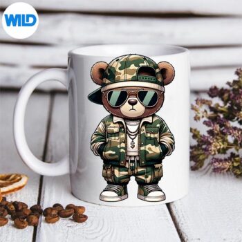 Camo Hip Hop Teddy Bear Camouflage Gangsta Streetwear Hustle Cut File 5 CamoHipHopTeddyBearCamouflageGangstaStreetwearHustlemug