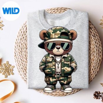 Camo Hip Hop Teddy Bear Camouflage Gangsta Streetwear Hustle Cut File 4 CamoHipHopTeddyBearCamouflageGangstaStreetwearHustlesweater