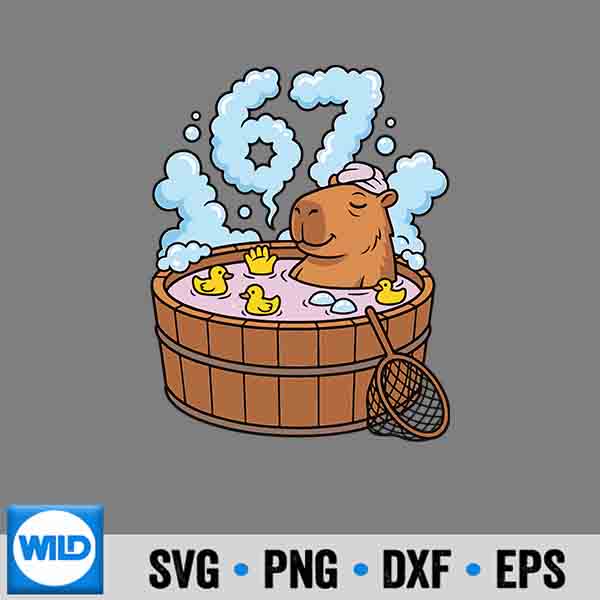 Capybara Bath Tub 67 Relaxed Meme Animal PNG SVG for Cricut 7