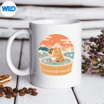 Capybara Relaxing Onsen Japanese Vintage Digital Download 5 CapybaraRelaxingOnsenJapaneseVintagemug
