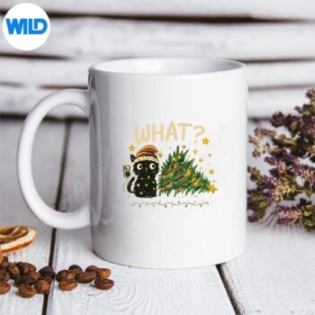 Cat With Christmas Lights And Fallen Tree Art Digital Download 5 CatWithChristmasLightsAndFallenTreeArtmug