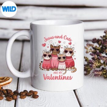 Christian Cat Lovers Valentines Jesus And Cats Triblend Vector Design 5 ChristianCatLoversValentinesJesusAndCatsTriblendmug