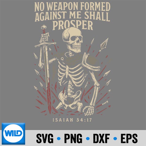 Christian Vintage Gothic Skeleton Bible Verse Isaiah 5417 SVG PNG Digital Design 6 ChristianVintageGothicSkeletonBibleVerseIsaiah5417