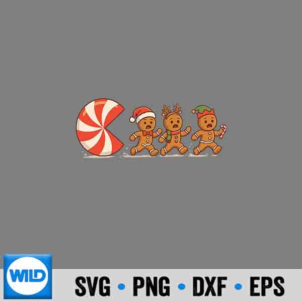 Christmas Cookie Gaming Gingerbread Man Candy Cane SVG PNG Cut File