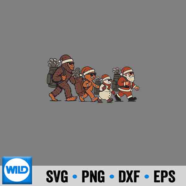 Christmas Golf Sasquatch Xmas Golfing Santa Golfer SVG PNG Cut File 7 ChristmasGolfSasquatchXmasGolfingSantaGolfer