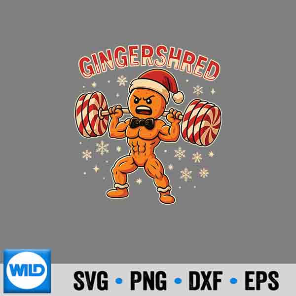 Christmas Gym Gingerbread Gingershred Xmas Workout Cut File 7 ChristmasGymGingerbreadGingershredXmasWorkout