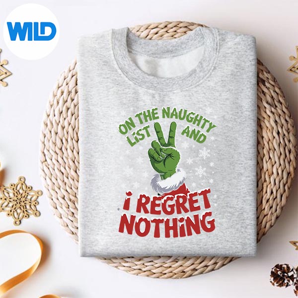 Christmas On Naughty List Regret Nothing Xmas Design for Cricut 2 Christmas On Naughty List Regret Nothing Xmas Design for Cricut - Image 2