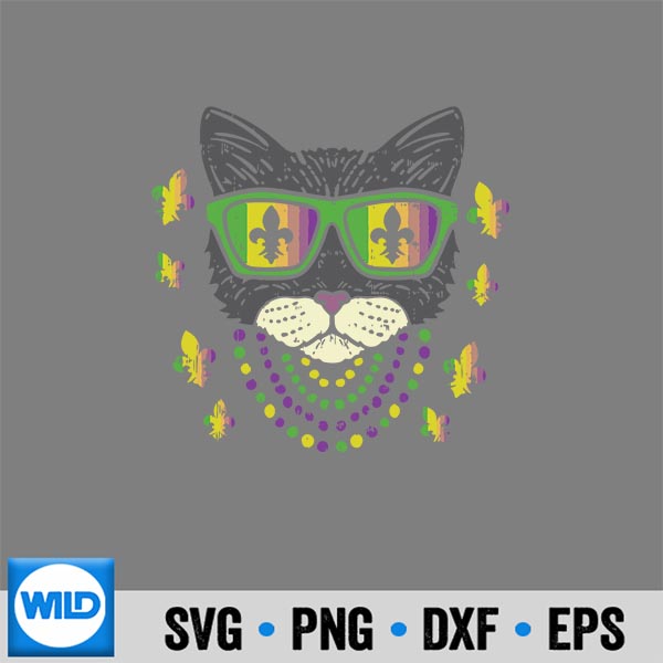 Cool Cat Jester Sunglasses Beads Mardi Gras Carnival SVG PNG Digital Download 7 CoolCatJesterSunglassesBeadsMardiGrasCarnival