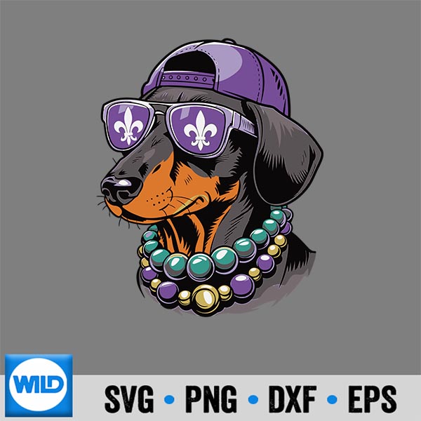 CoolDachshundMardiGrasDogLoverSunglassesCarnival