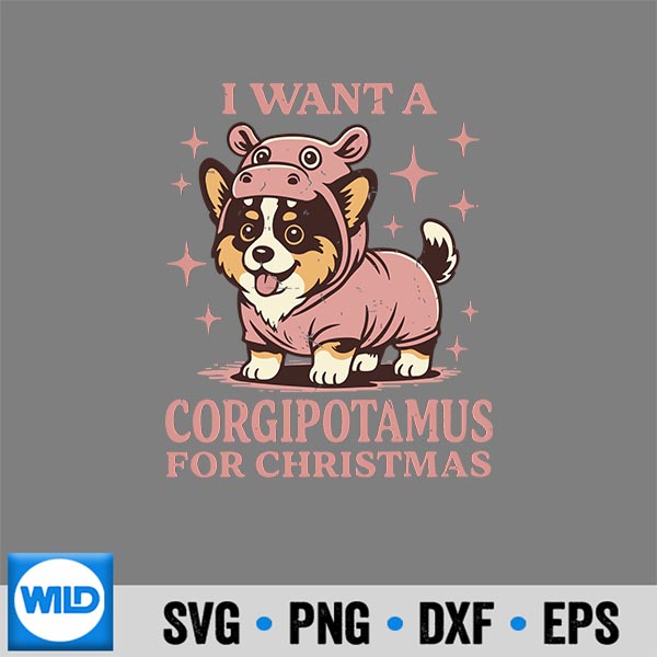 Corgipotamus Tri Color Corgi Christmas Pajama Costume Design for Cricut 7 CorgipotamusTriColorCorgiChristmasPajamaCostume