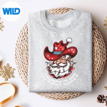CowClausCowSantaHatXmasChristmasWesternStylesweater