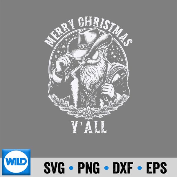 CowSantaClausMerryChristmasYallWesternCountry