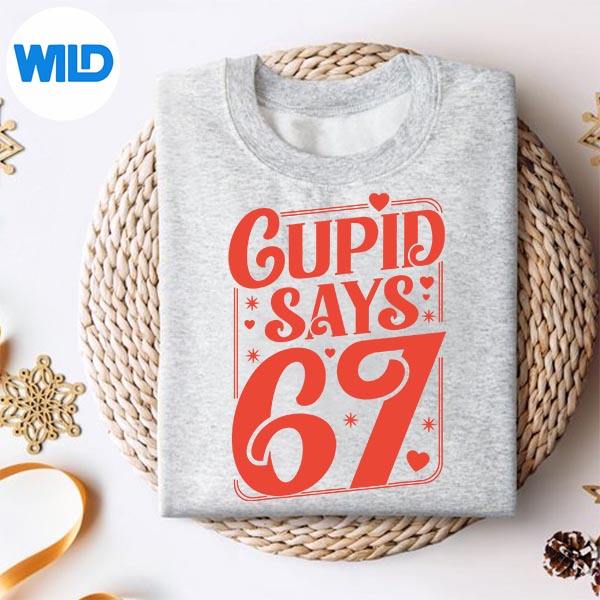 Cupid Says Six Seven Valentines Day 6 7 Meme Vector Design 2 Cupid Says Six Seven Valentines Day 6 7 Meme Vector Design - Image 2