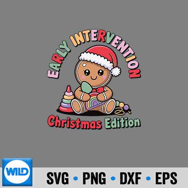 Cute Gingerbread Early Interventionist Vintage SVG PNG Digital Design 7 CuteGingerbreadEarlyInterventionistVintage