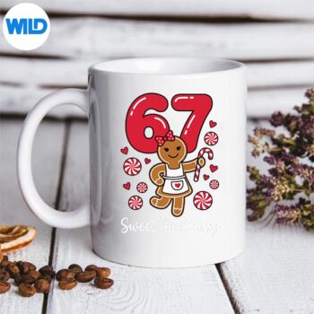 Cute Gingerbread Girl 67 Red Bubble Letters Peppermint Silhouette SVG PNG 5 CuteGingerbreadGirl67RedBubbleLettersPeppermintmug