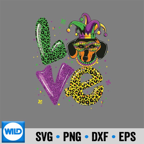 CuteLoveDachshundDogMaskPlaidLeopardMardiGras