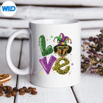 CuteLoveDachshundDogMaskPlaidLeopardMardiGrasmug