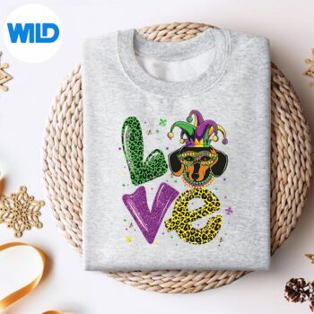 CuteLoveDachshundDogMaskPlaidLeopardMardiGrassweater