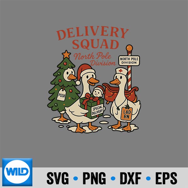 Delivery Squad Labor And Delivery Nurse Christmas Goose Ob SVG PNG Digital Design 7 DeliverySquadLaborAndDeliveryNurseChristmasGooseOb
