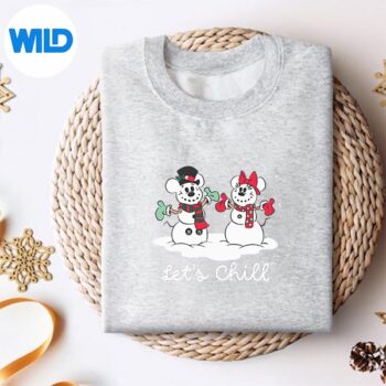 DisneyMickeyMinnieSnowmenLetsChillWinterHolidaysweater