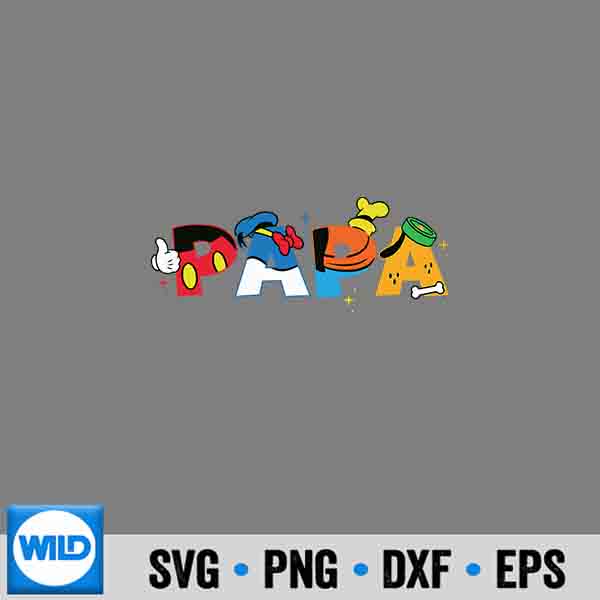Disney Mickey Mouse And Friends Papa Fathers Day Design for Cricut