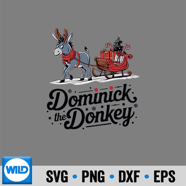 Dominick The Donkey Christmas Sleigh Holiday Cut File 1 Dominick The Donkey Christmas Sleigh Holiday Cut File