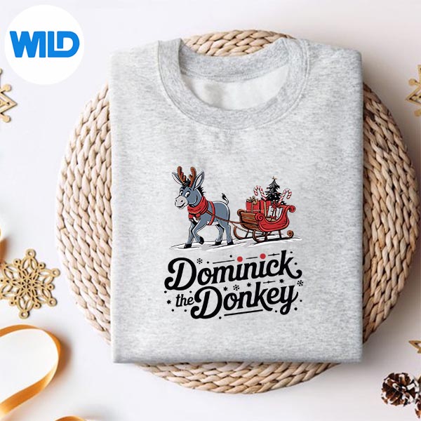 Dominick The Donkey Christmas Sleigh Holiday Cut File 2 Dominick The Donkey Christmas Sleigh Holiday Cut File - Image 2