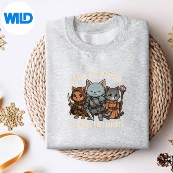 EasilyDistractedByCatsSideQuestsRoleplayingFantasysweater