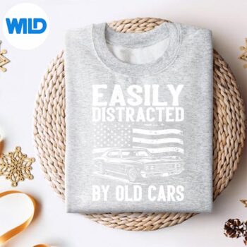 EasilyDistractedByOldCarsVintagesweater