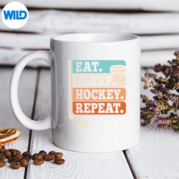 EatSleepHockeyRepeatIceHockeyRetromug