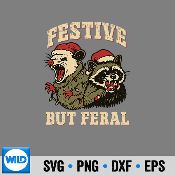 FeralChristmasRaccoonAndPossumFestiveXmasAnimal