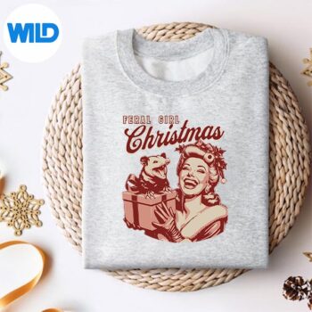 FeralGirlChristmasOpossumPossumMerryXmassweater