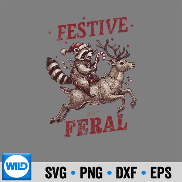 FestiveButFeralXmasChristmasRaccoon