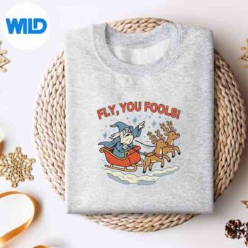 Fly You Fools Santa Sleigh Reindeer Christmas Vector Design 4 FlyYouFoolsSantaSleighReindeerChristmassweater